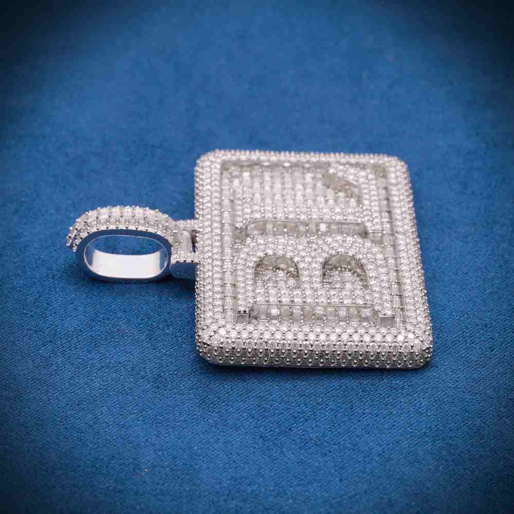 BL Custom Moissanite Rectangle Pendant 14K Gold、mySite、hinf8tx79