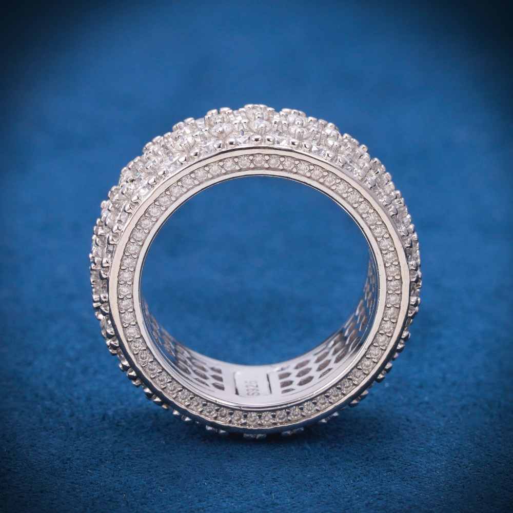 Moissanite 3-Row Cluster Band Ring 14K Gold、mySite、hinf8tx79