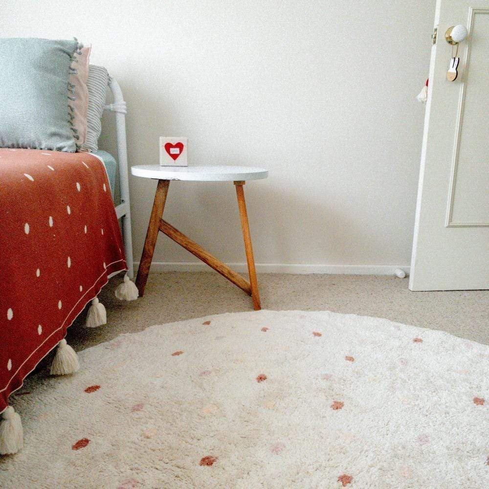 Cotton Berber Going Dotty Pink Round Washable Area Rug、mySite、gigharbornorthrealestate