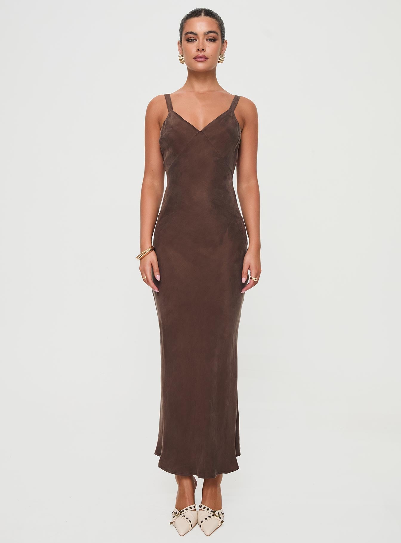 Laurette Maxi Dress Brown Petite、mySite、solidvoid