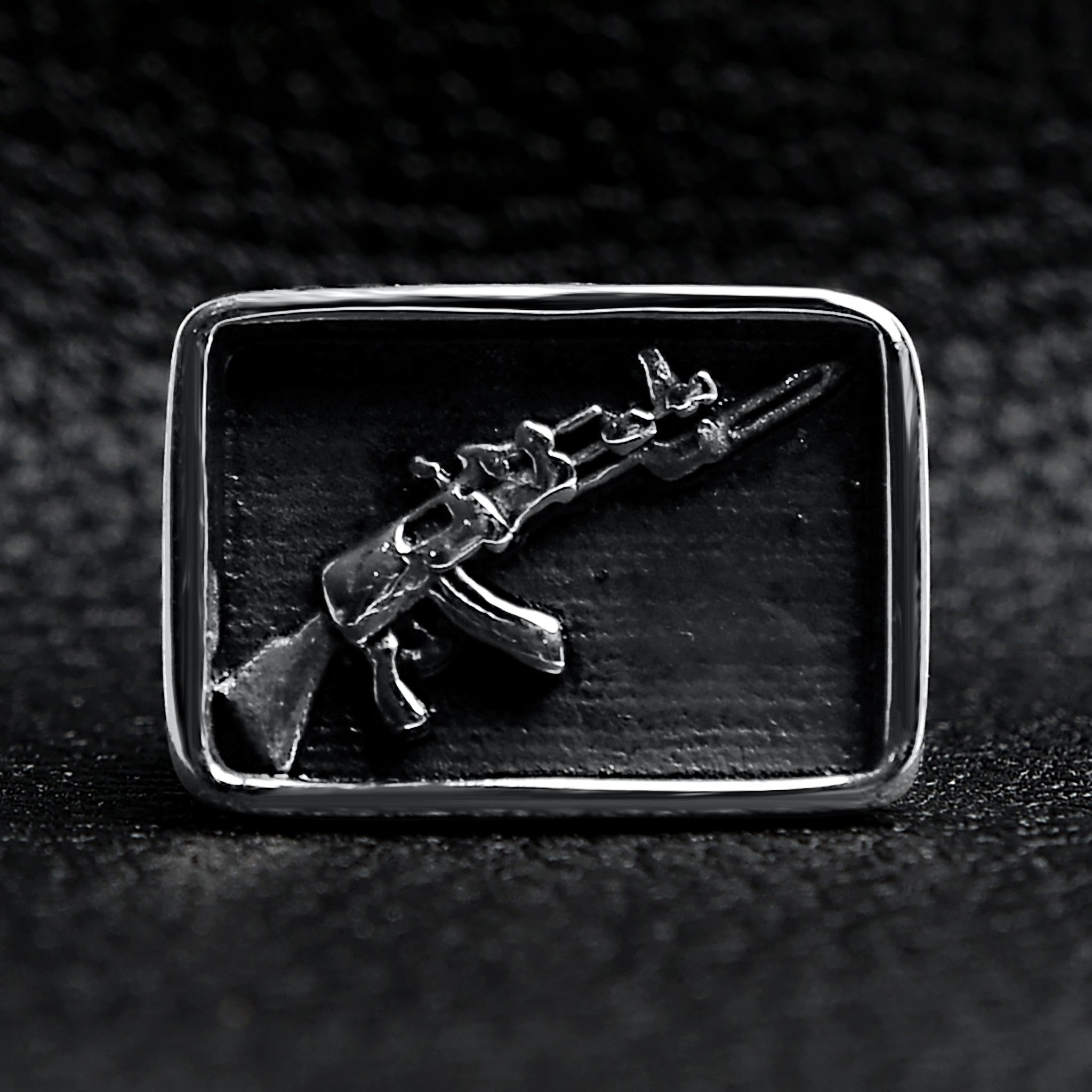 Stainless Steel AK-47 Gun Signet Ring / SCR4078、mySite、dreamappss