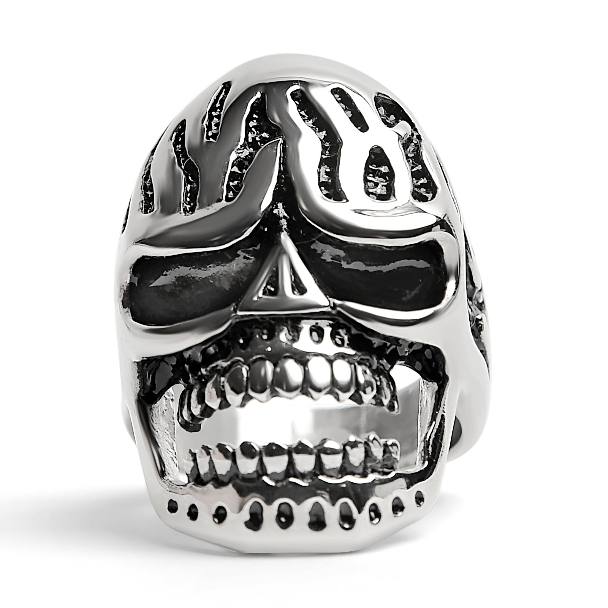 Detailed Skull Stainless Steel Polished Ring / SCR3034、mySite、dreamappss