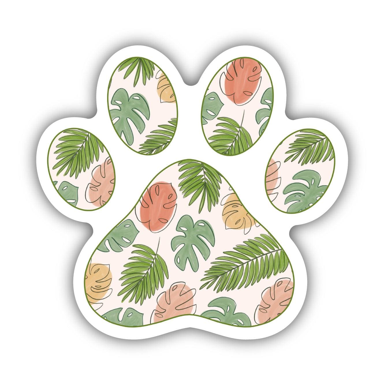  Multicolor Plant Paw Print Sticker、mySite、elrpsem3k