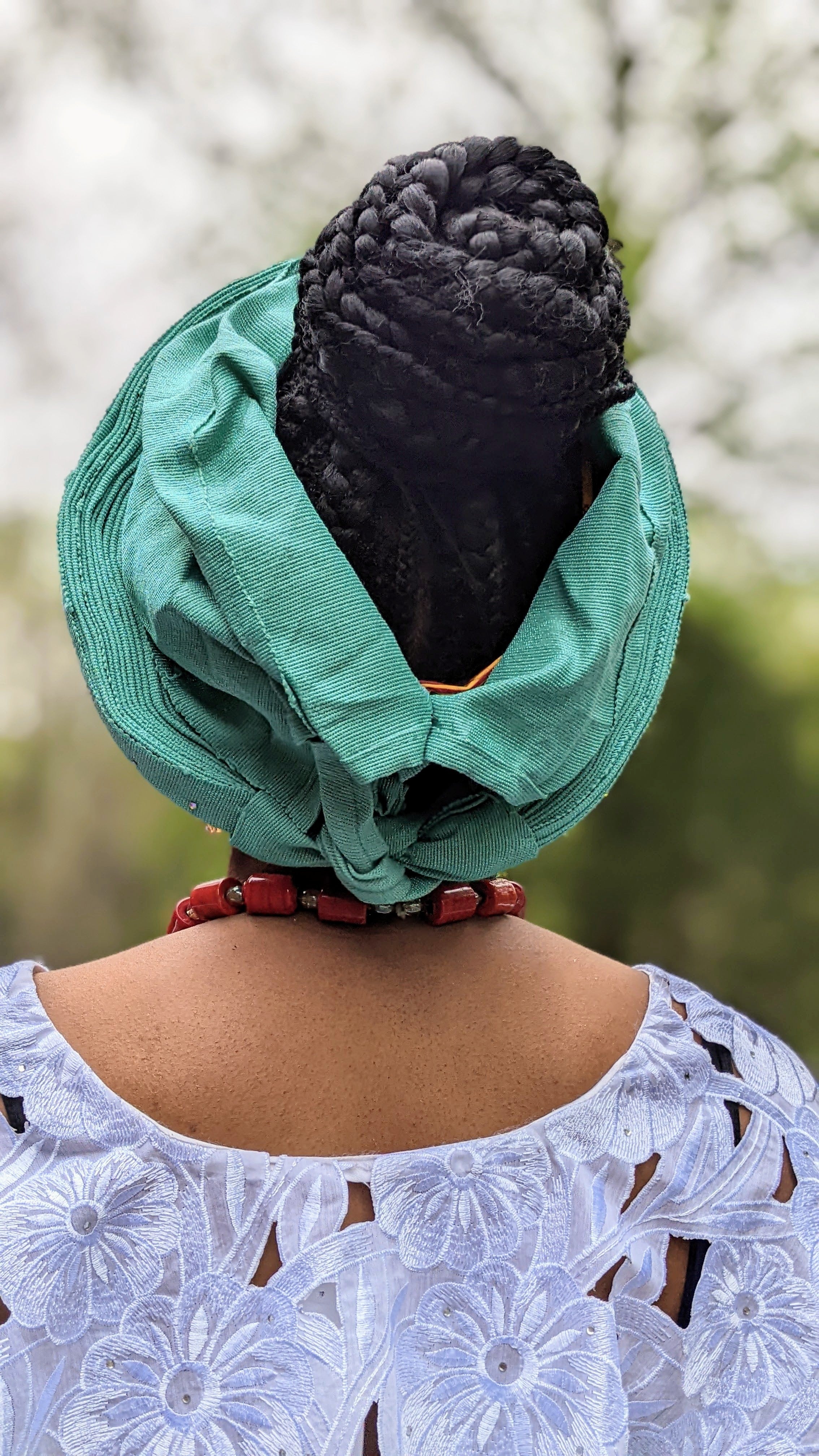 Adjustable Pre-tied Light Green Oghogho African Aso Oke Autogele Head Wrap Hat-DPALGR12、mySite、solidvoid