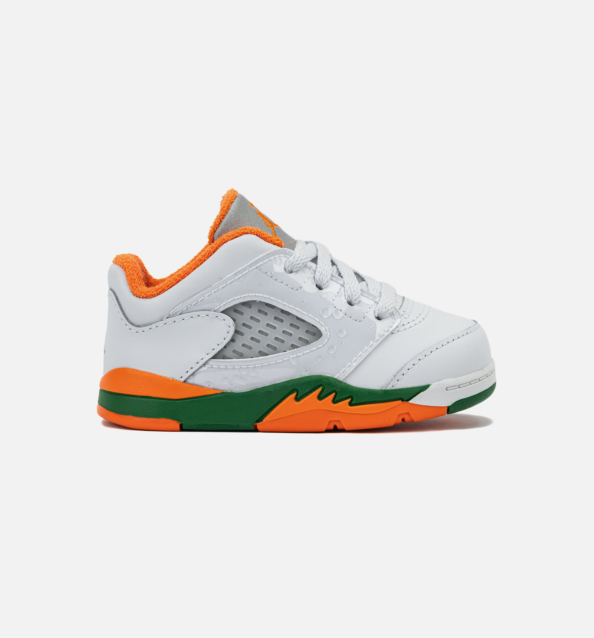 Air Jordan 5 Retro Low Hurricanes Infant Toddler Lifestyle Shoe - Football Grey/Brilliant Orange/Pine Green、mySite、dreamappss