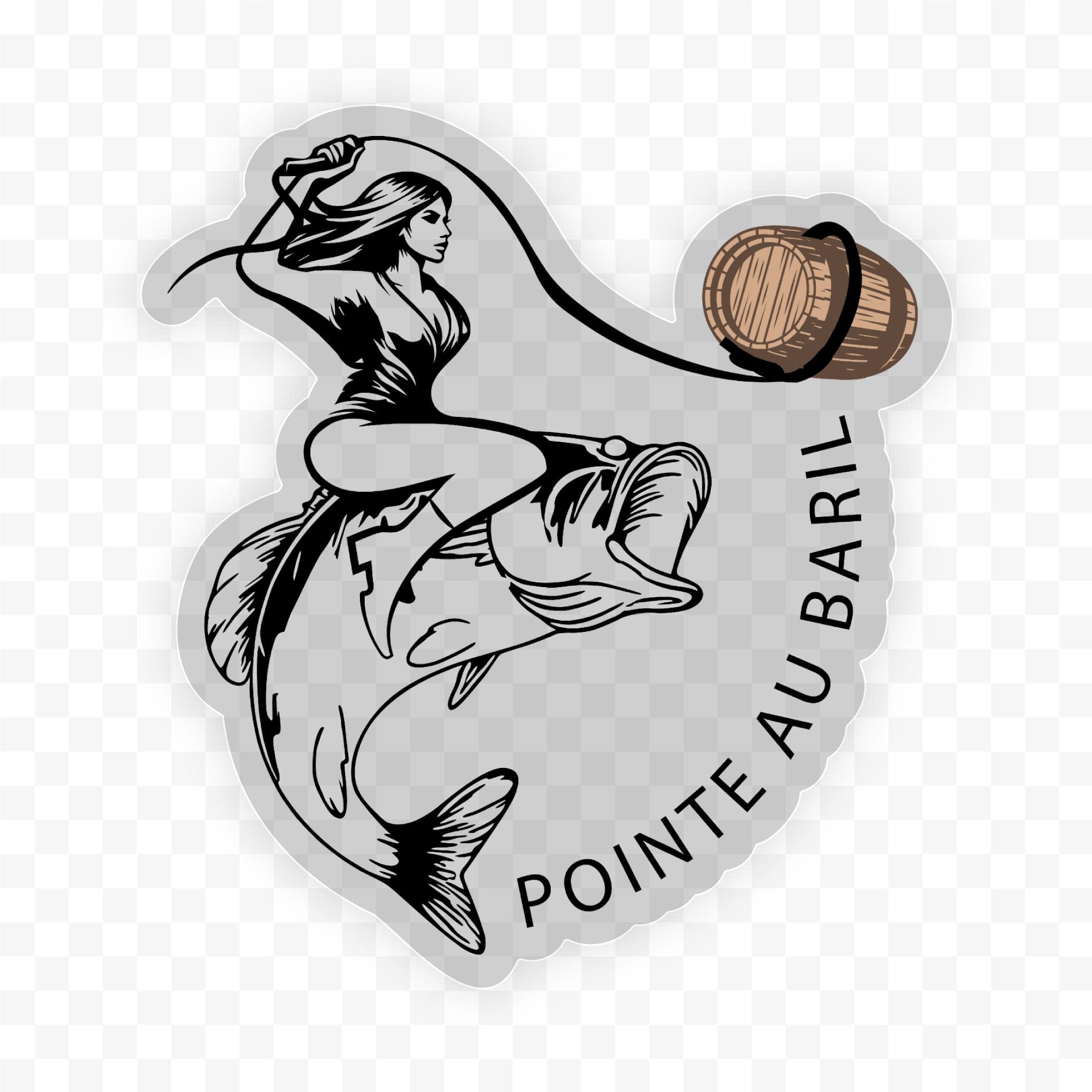  Ojibway Club - Girl with Fish Sticker、mySite、elrpsem3k