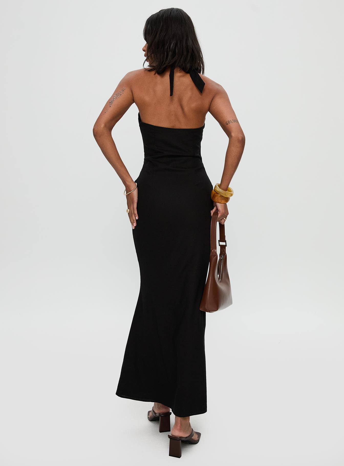 Rapture Halter Maxi Dress Black、mySite、solidvoid