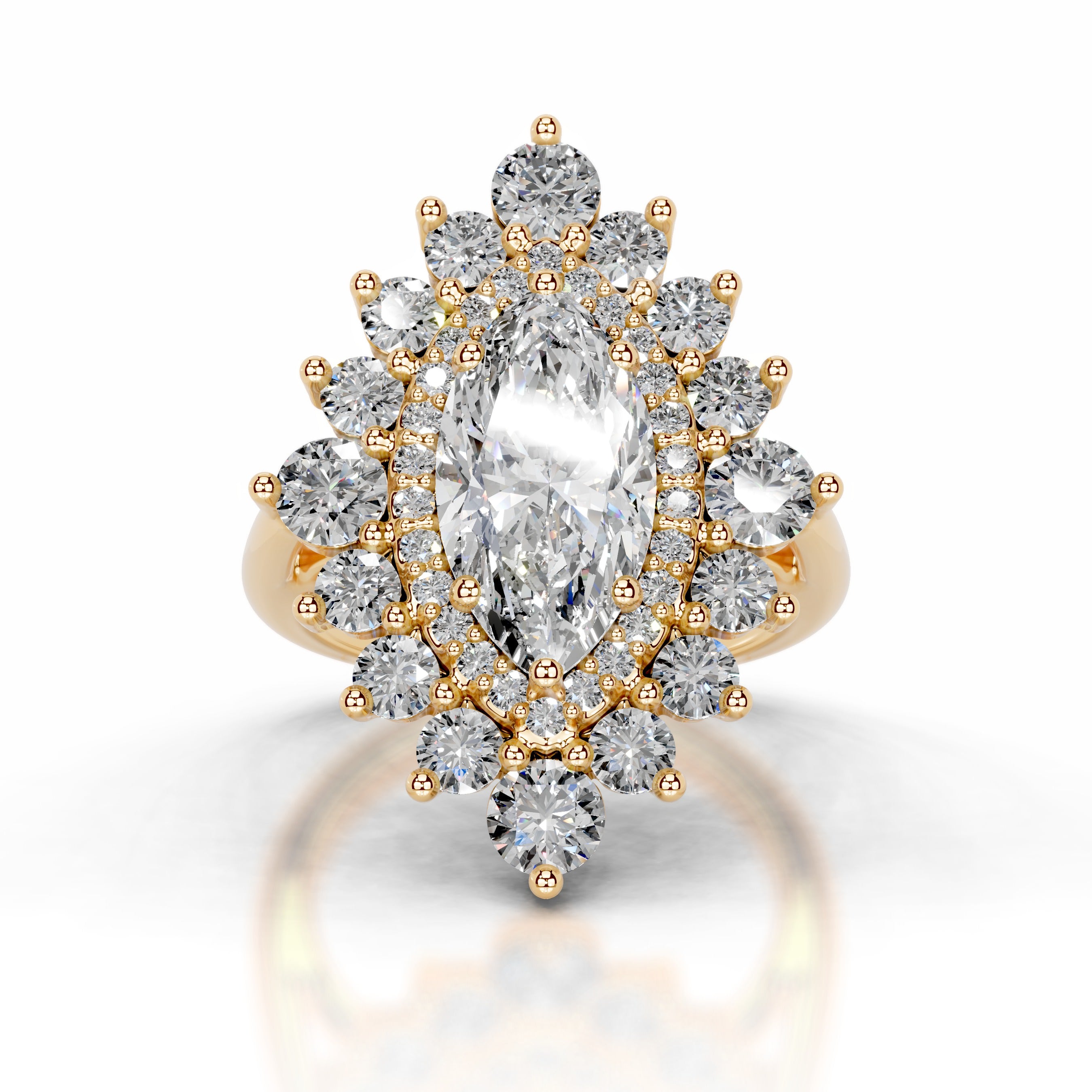 Bruna Diamond Engagement Ring - 18K Yellow Gold、mySite、hinf8tx79