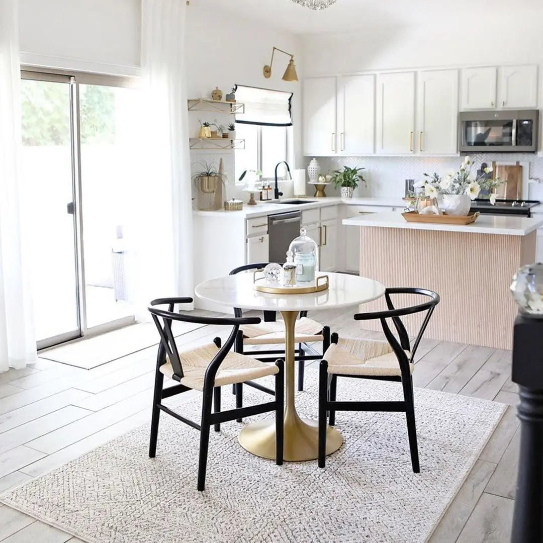 Lyre Tribal Mosaic Tile-Work Beige & Grey Distressed High-Low Rug、mySite、gigharbornorthrealestate