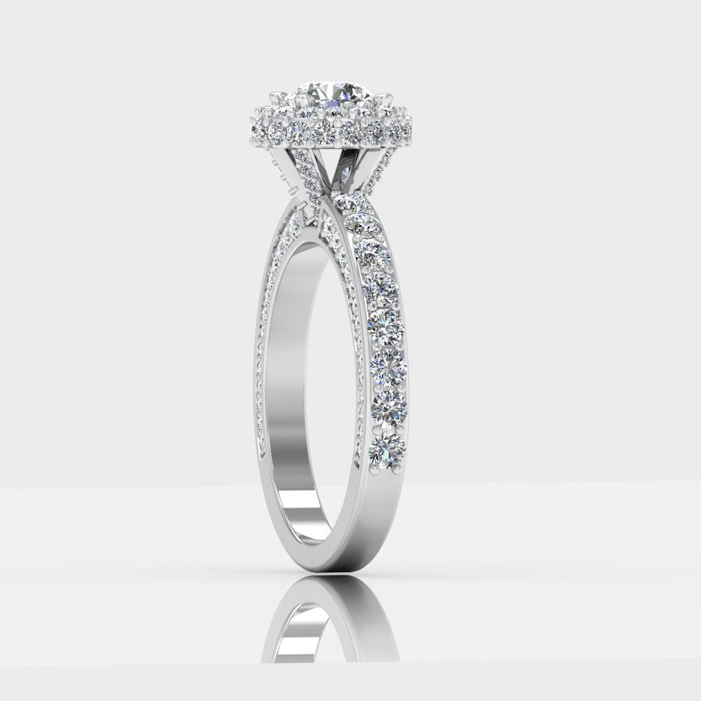 Petite Round Moissanite Halo Engagement Ring、mySite、hinf8tx79