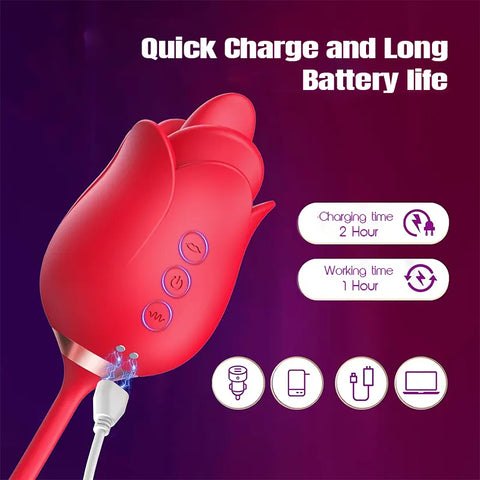 Rose Licking and Flapping Vibrator