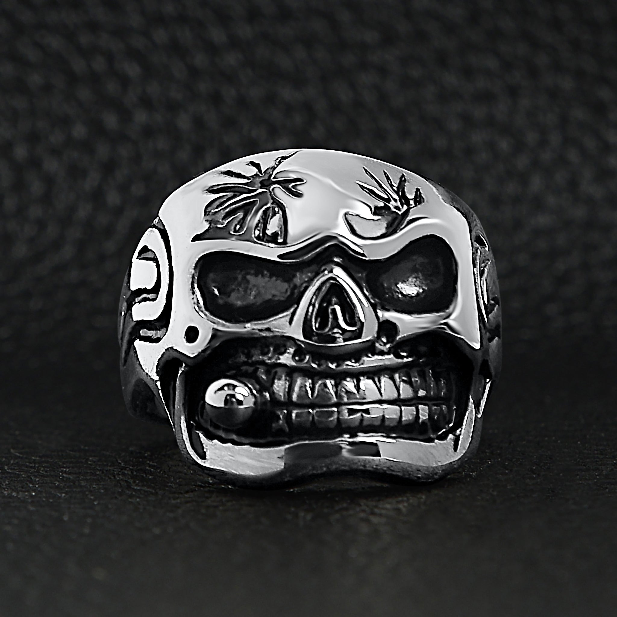 Stainless Steel Polished Skull With Cigar Ring / SCR2003、mySite、dreamappss