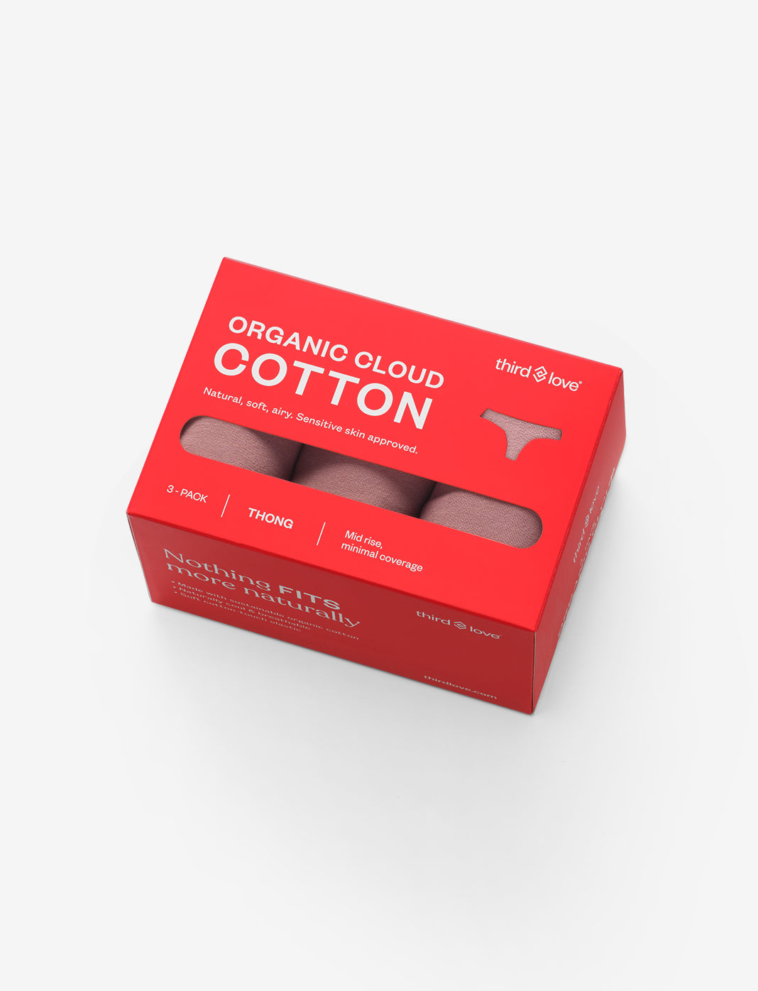 Organic Cloud Cotton Thong 3 Pack Box、mySite、bengalsvssteelers