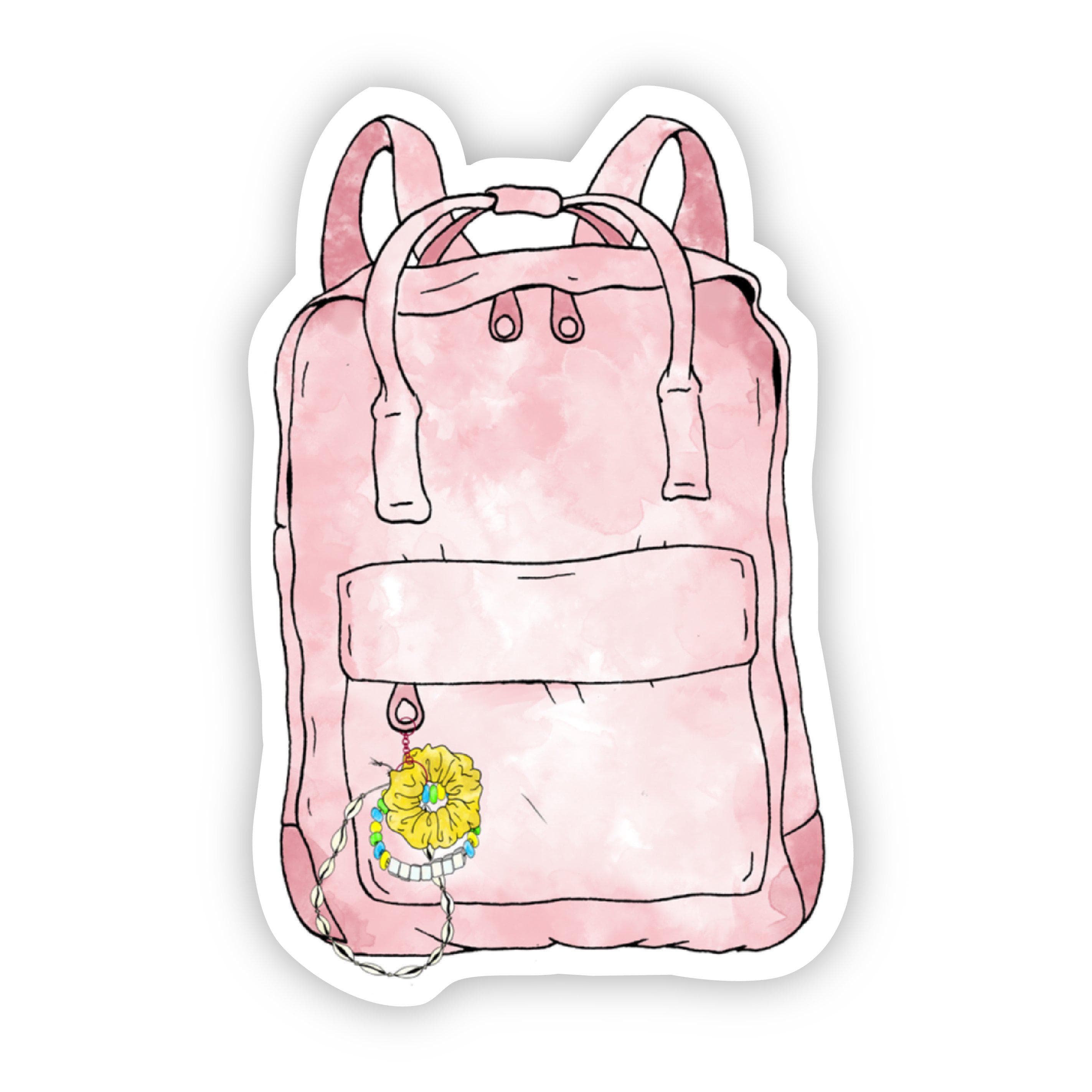  Pink Watercolor Backpack Sticker、mySite、elrpsem3k
