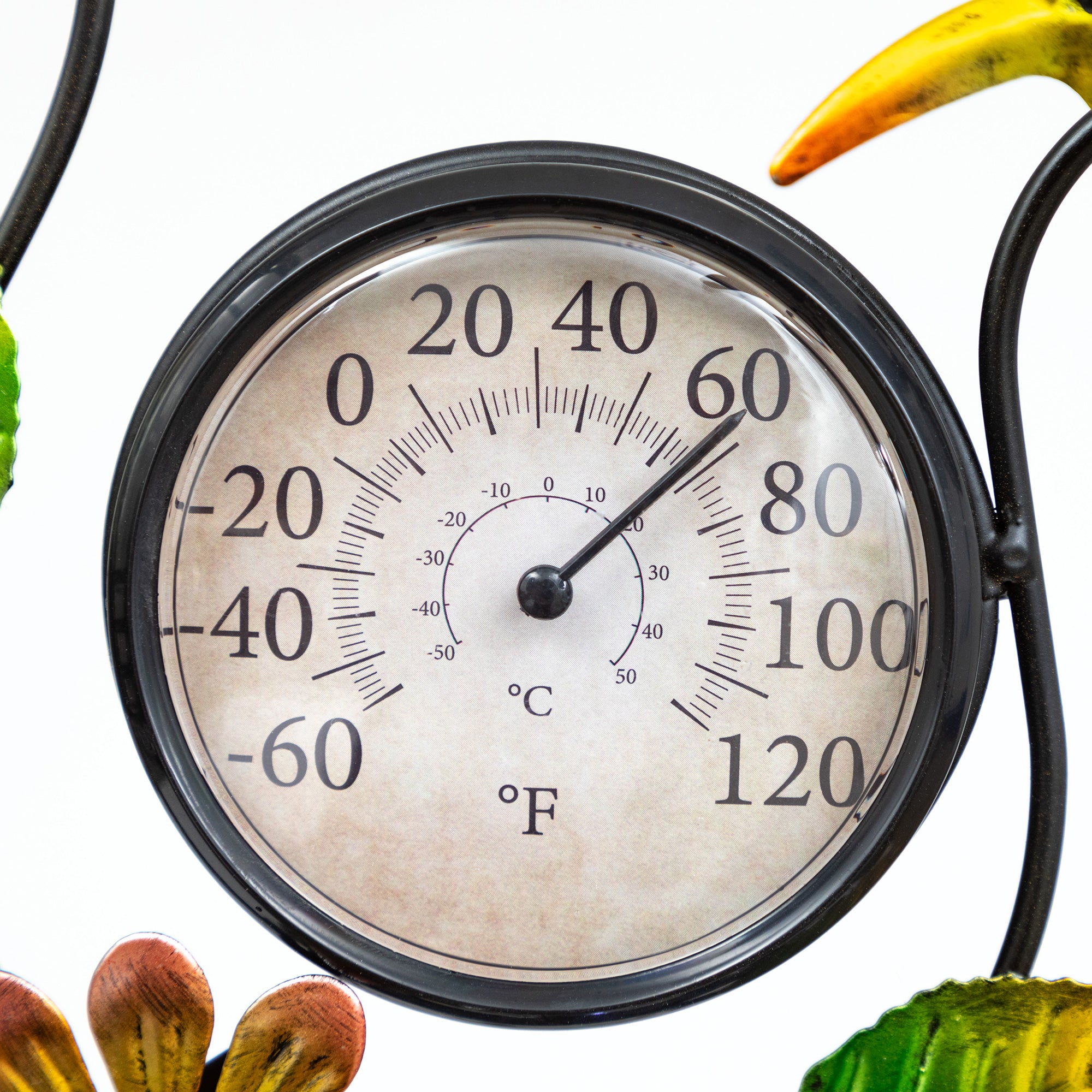 Harmony Rain Gauge Solar Thermometer Garden Stake、mySite、camillekostekn