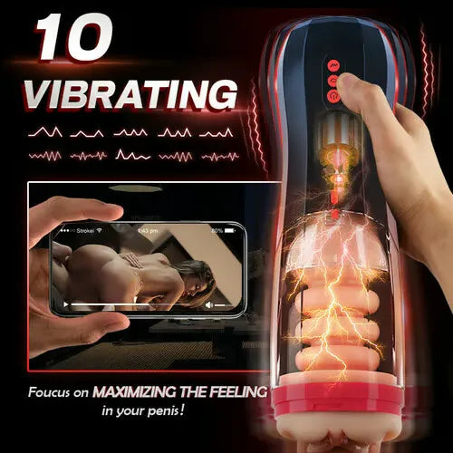 Pussy Galore Telescopic Masturbator | 5 Thrusting & 10 Vibration Modes、mySite、bottomscart