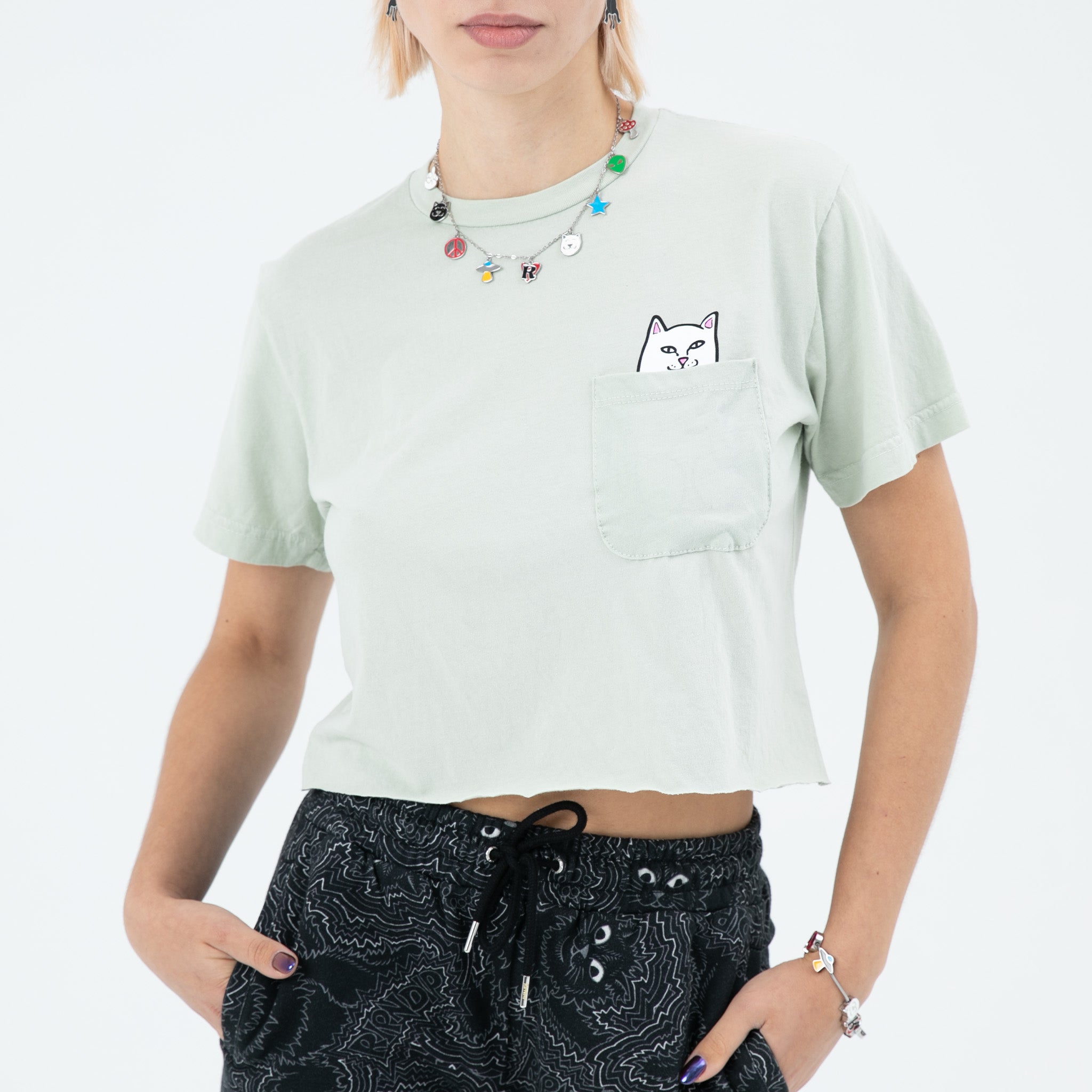 Lord Nermal Peace Cropped Pocket Tee (Sage)、mySite、merchandisen