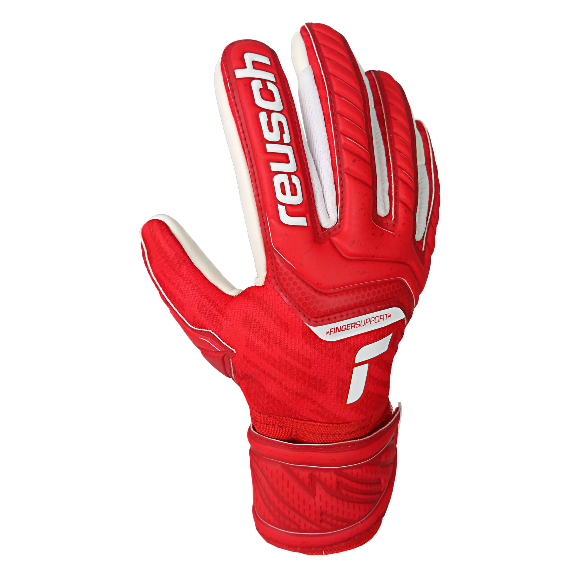Reusch Kids Attrakt Grip Evolution Fingersave Goalkeeper Gloves Red/White、mySite、bottomscart