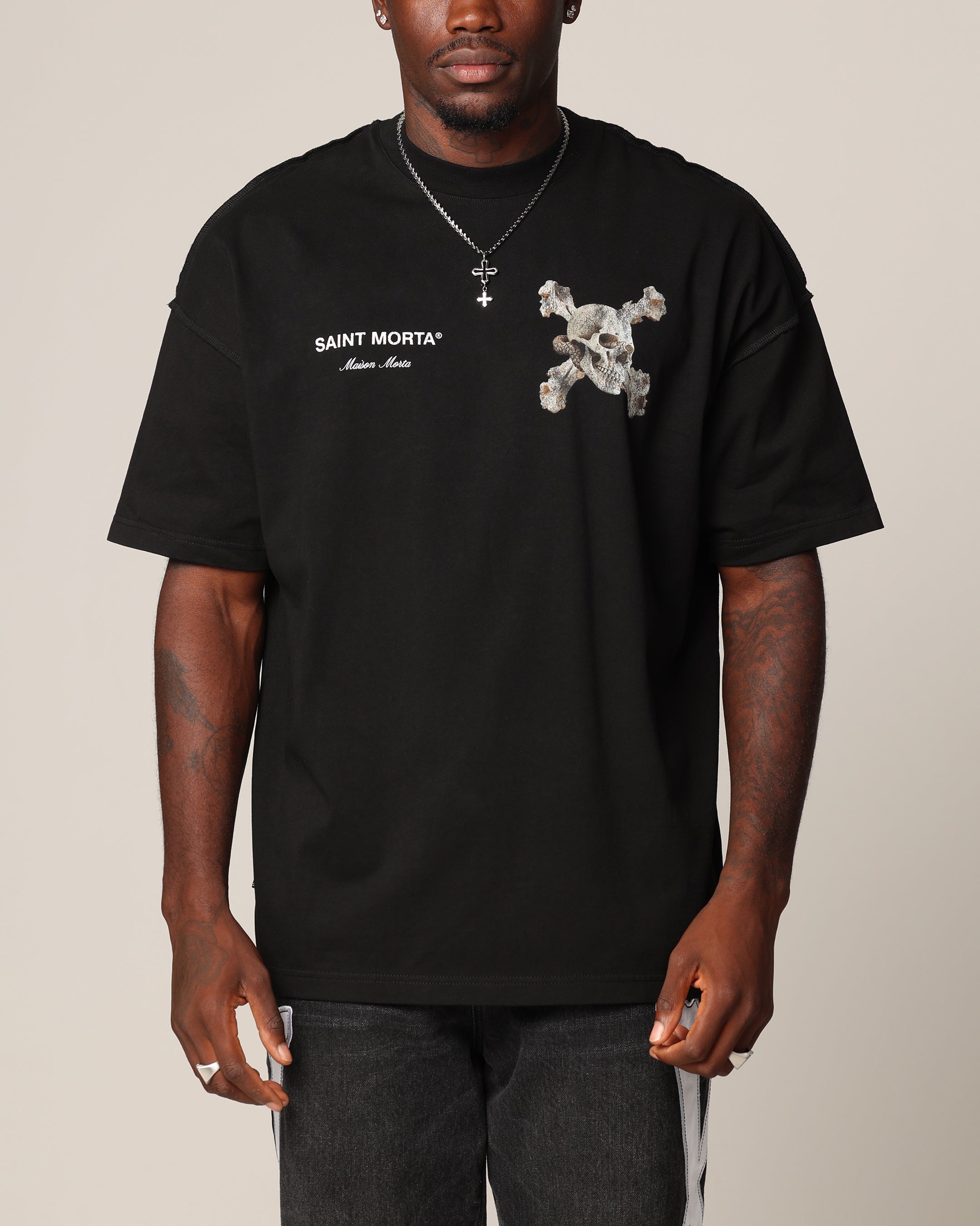 Saint Morta Corpus Boxy T-Shirt Black、mySite、zt4zffjzw