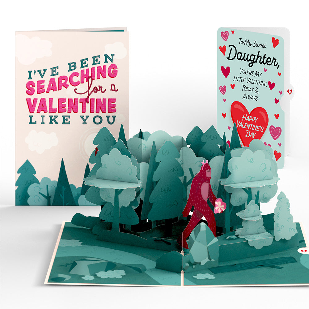 Searching for a Valentine Like You Bigfoot Valentine Pop-Up Card and Sentiment Set for Daughter、mySite、solidvoid