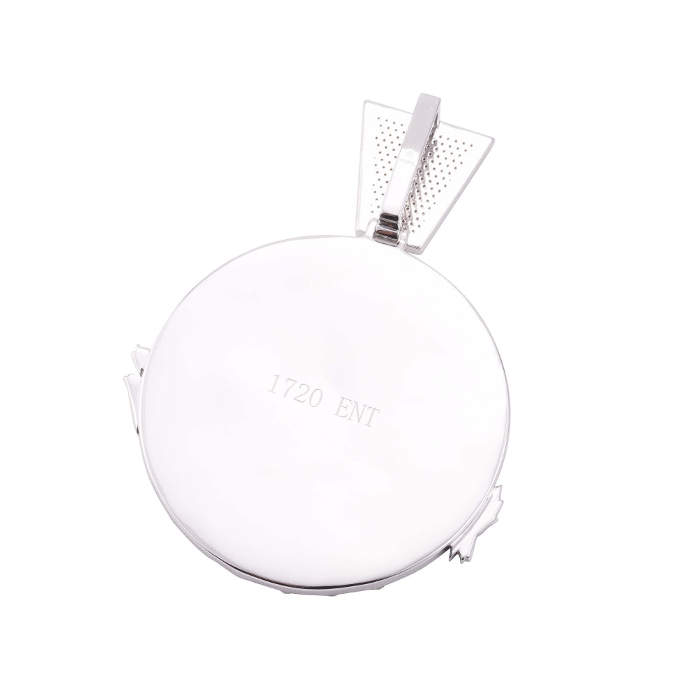 4EVR YVNGG Custom Moissanite Circle Pendant 14K White Gold、mySite、hinf8tx79