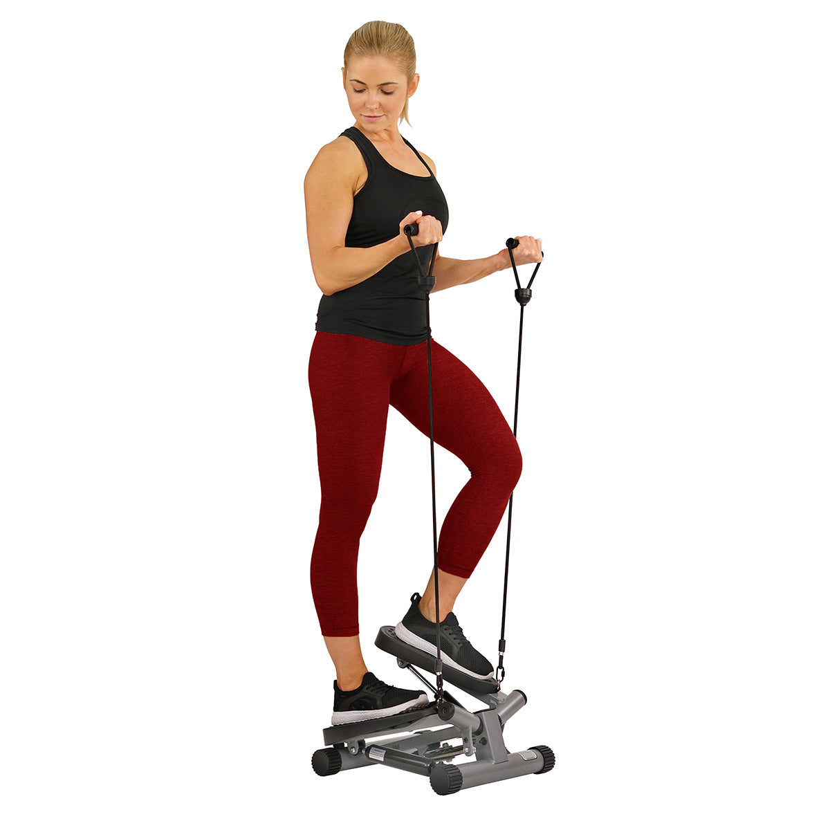  Twisting Stair Stepper Step Machine w/ Resistance Bands and LCD Monitor、mySite、ghnorth