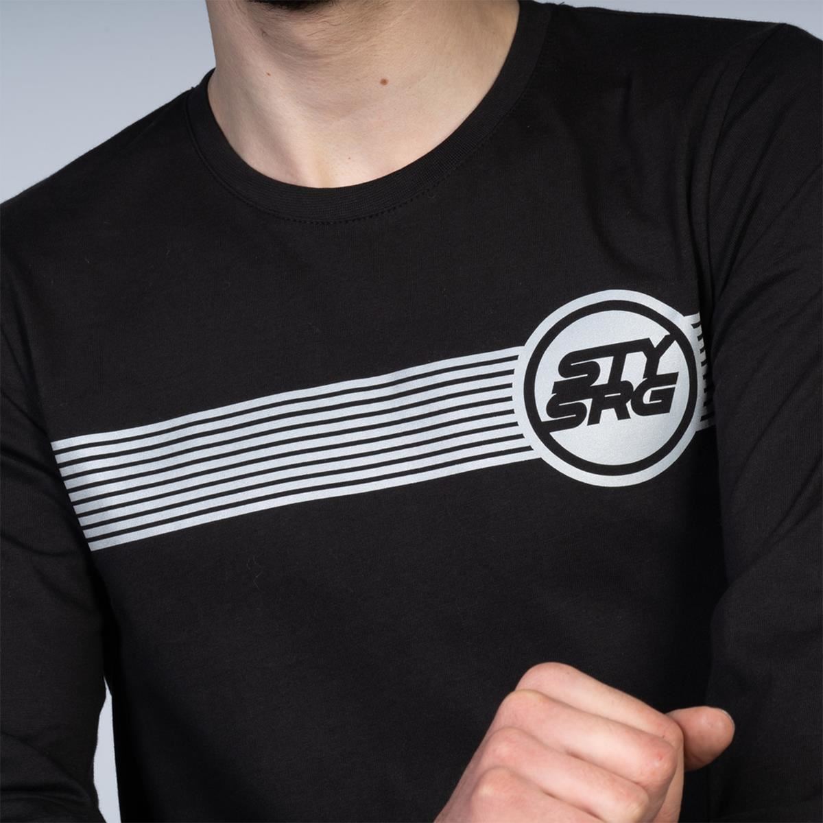  Stay Strong Icon Stripe Reflective Long Sleeve T-Shirt - Black、mySite、merchandisen