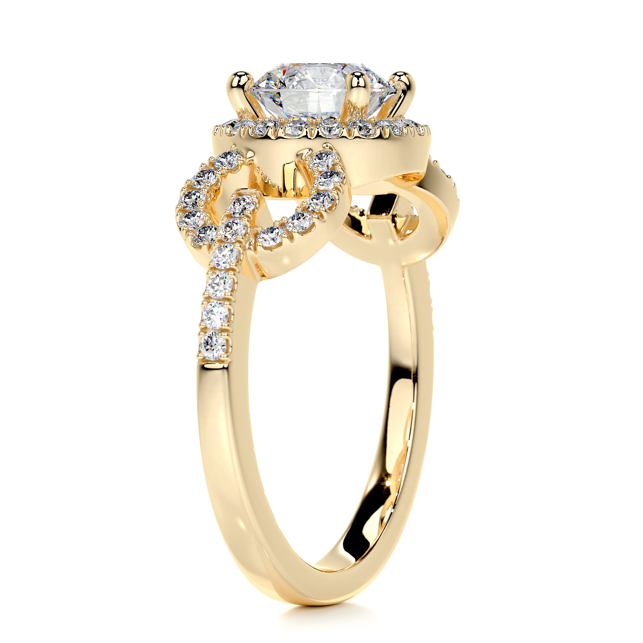 Elize Moissanite & Diamond Ring -18K Yellow Gold、mySite、hinf8tx79