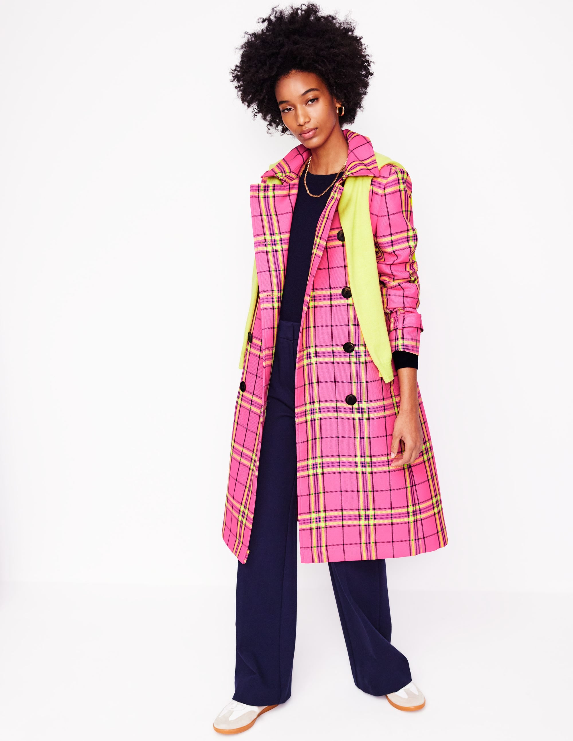  Cheltenham Trench Coat-Pink Neon Check、mySite、ashleygrahame