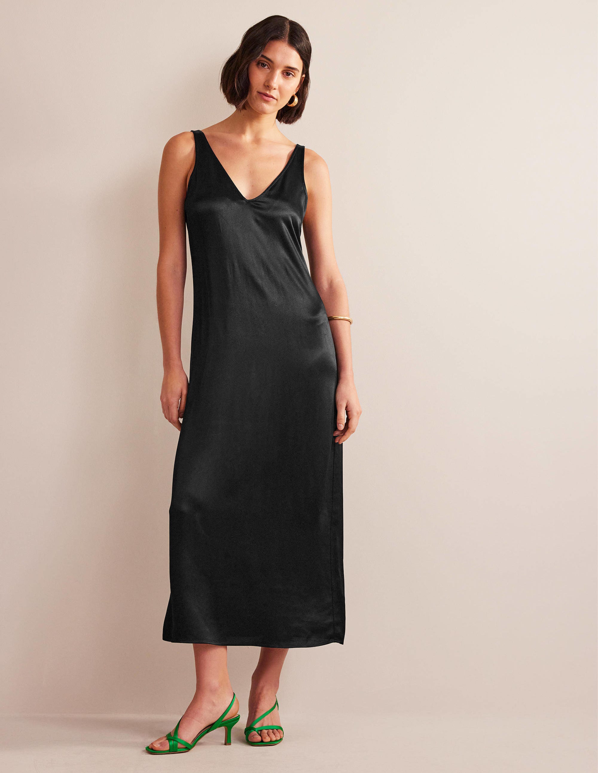  Satin Slip Maxi Dress-Black、mySite、ashleygrahame
