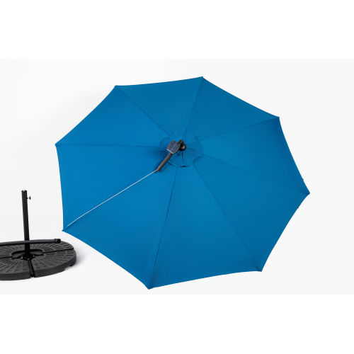 10ft Solar LED Offset Hanging Market Patio Umbrella ( khaki )(No Base)、、eastwooduniform