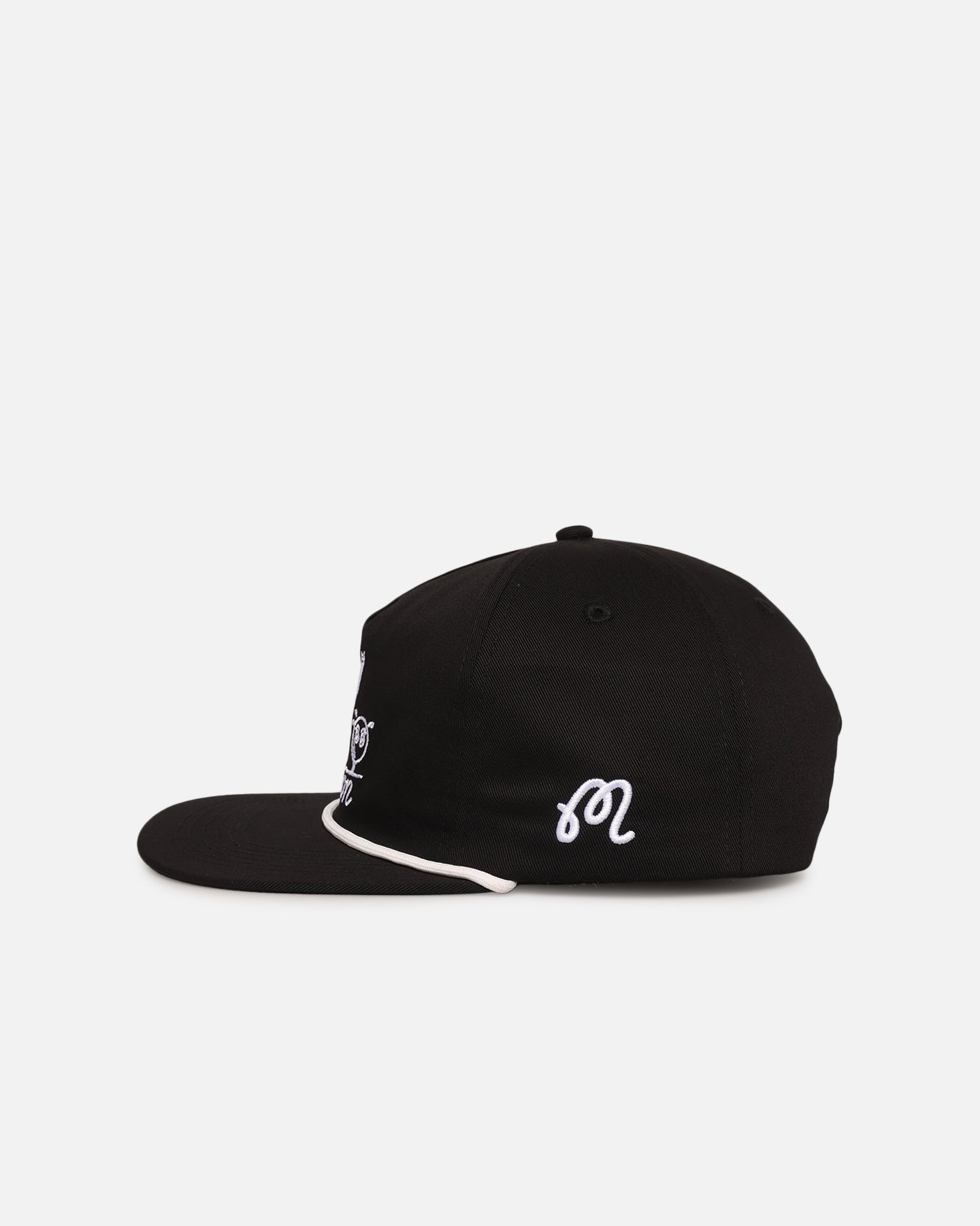 Malbon Cotton Twill Rope Snapback Hat Black/White、mySite、zt4zffjzw