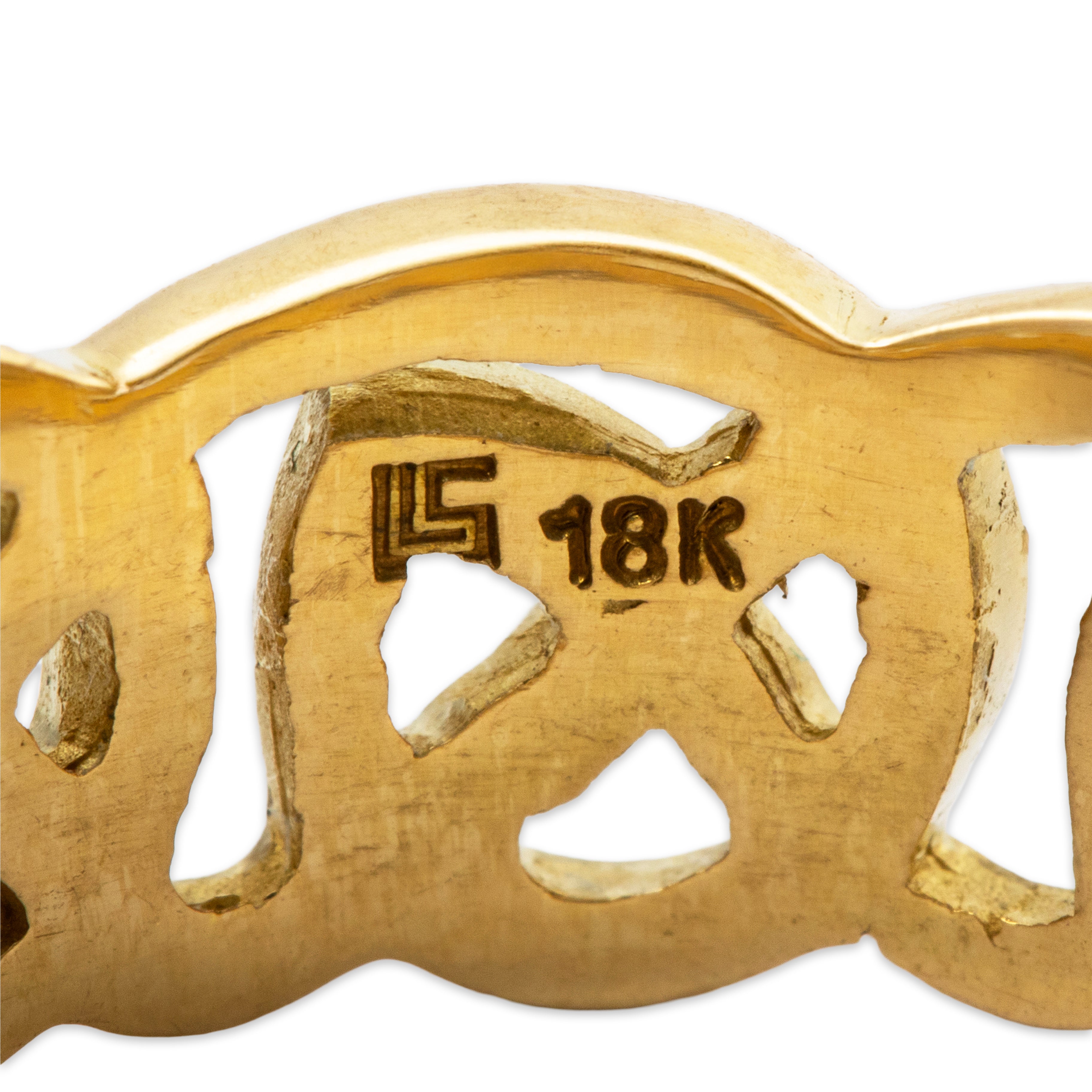 Vintage Elegant 18k Yellow Gold Openwork Knots Band Ring 7.25、mySite、hinf8tx79