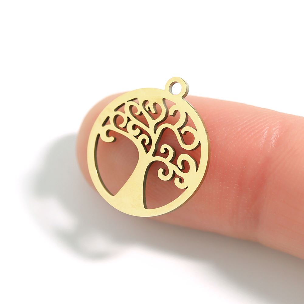 18K Gold PVD Stainless Steel Tree Of Life Charm / PDL0036、mySite、dreamappss