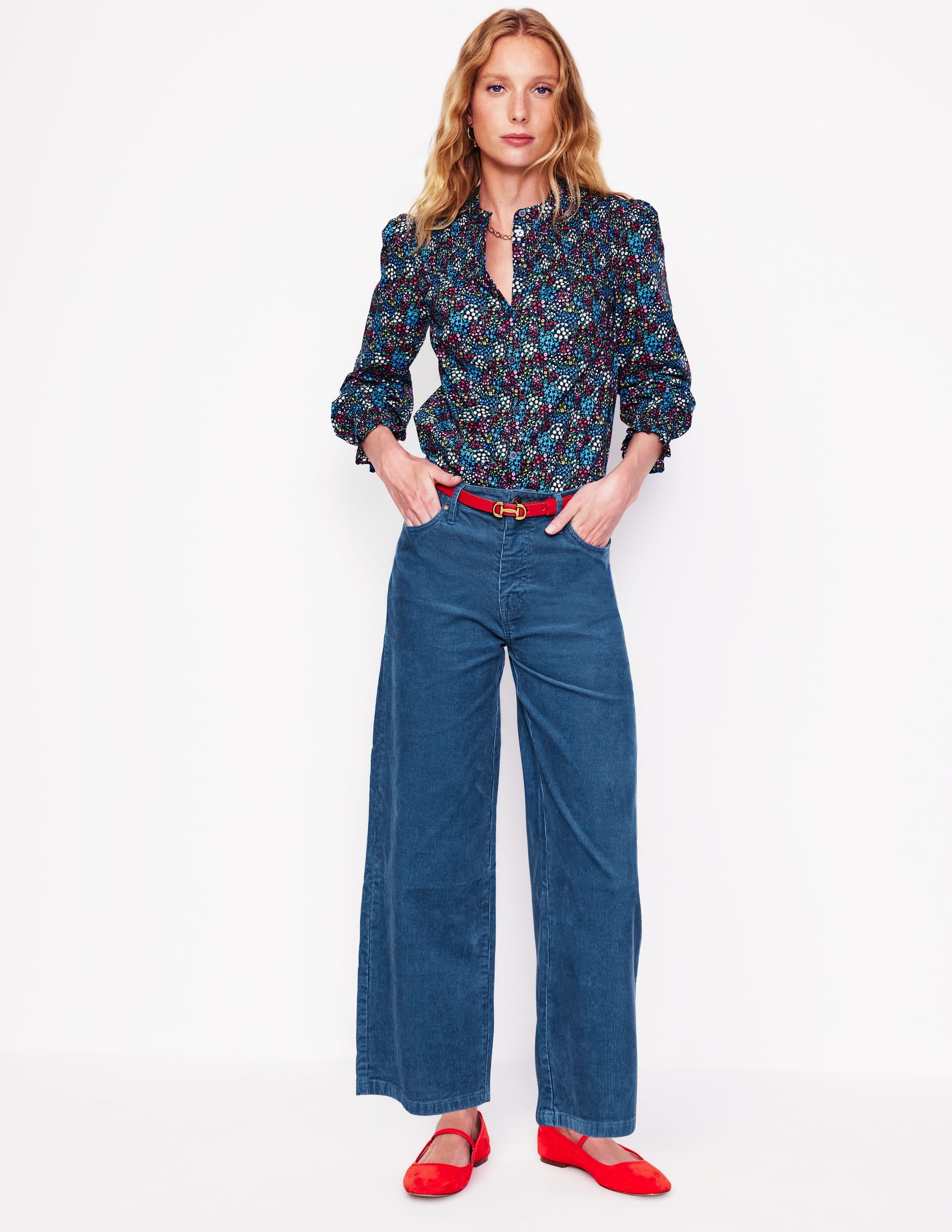  5 Pocket Cord Crop Jeans-Denim Blue、mySite、ashleygrahame