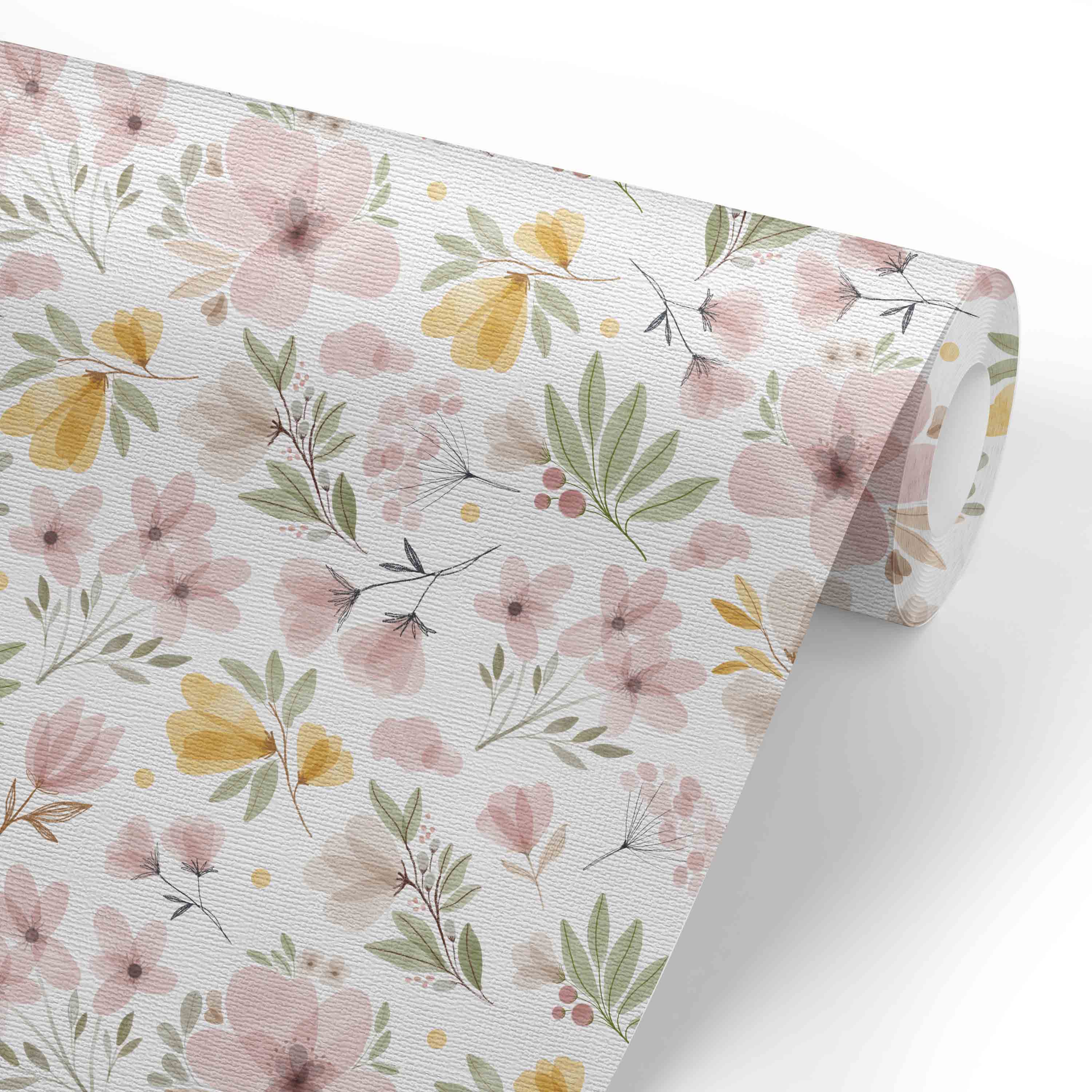  Maeve's Mauve & Mustard Floral Removable Wallpaper、mySite、layawaytickets