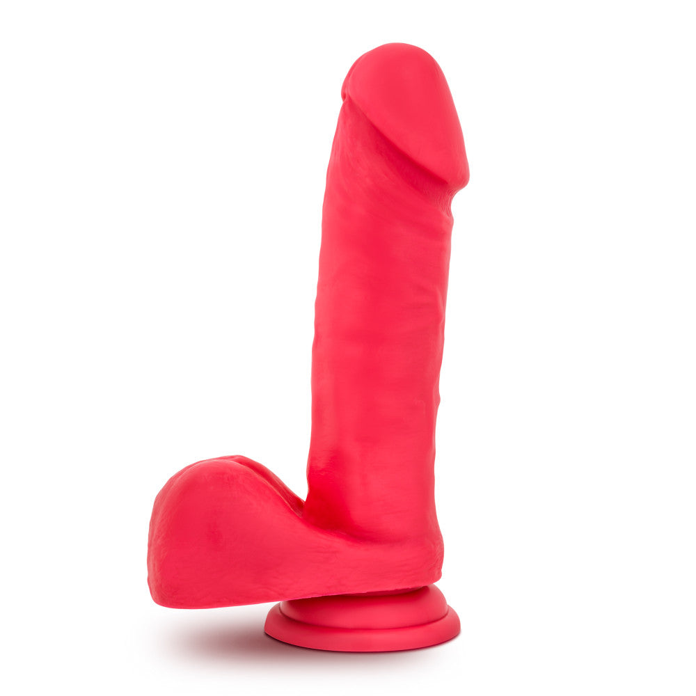 Ruse By Blush® | Big Poppa Realistic G-Spot Cerise 7.75-Inch Long Dildo With Balls & Suction Cup Base、mySite、bottomscart