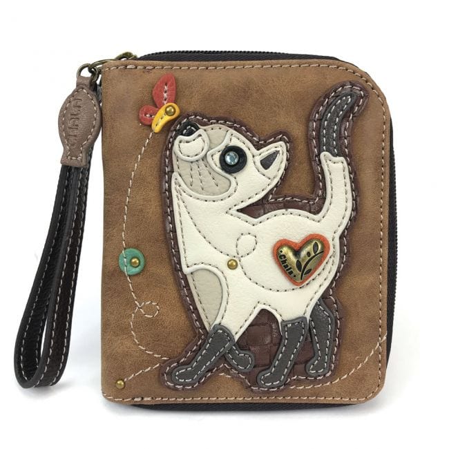 Siamese SLIM CAT - ZIP AROUND WALLET* by Chala、mySite、g9winljtr
