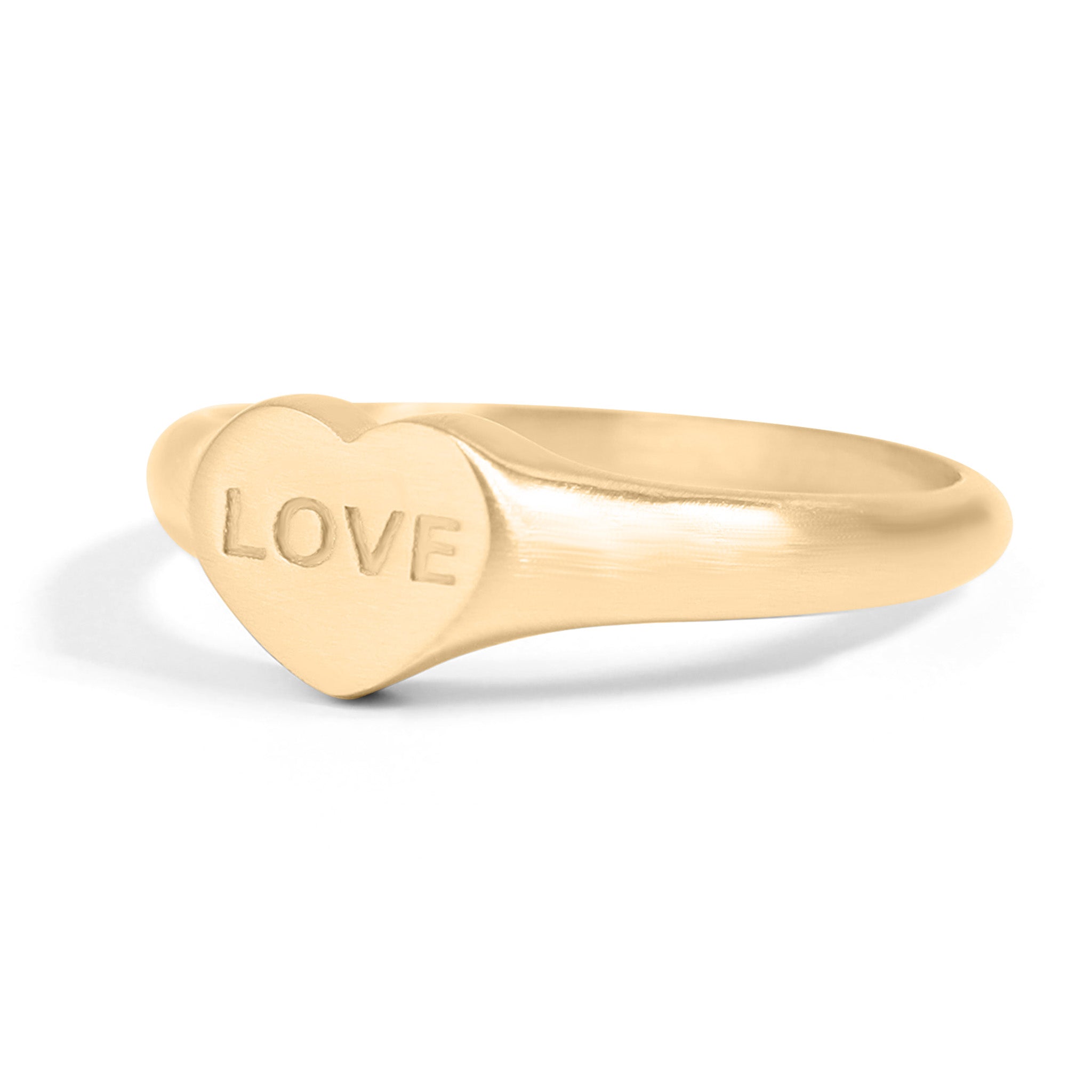 18K Gold PVD Stainless Steel Love Heart Signet Ring / ESR0005、mySite、dreamappss