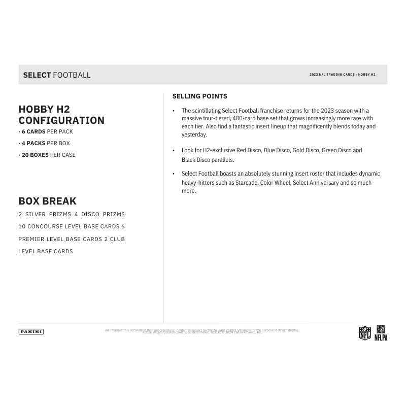 2023 Panini Select Football H2 Hybrid Box、mySite、waistdrama