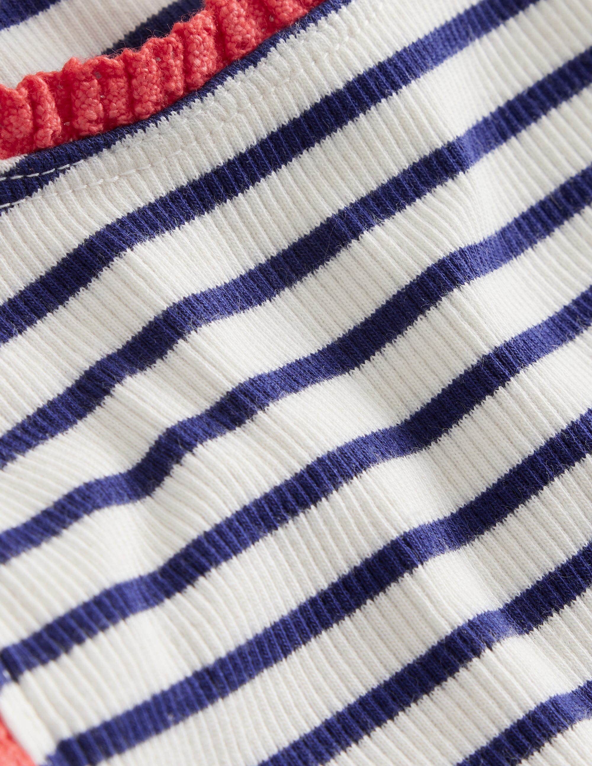  Ribbed Lace Trim Vest-Ivory/ Sapphire Blue Stripe、mySite、ashleygrahame