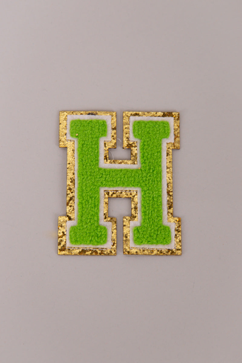 Chenille Adhesive Patch Letters - Green 5.5cm、mySite、hinf8tx79