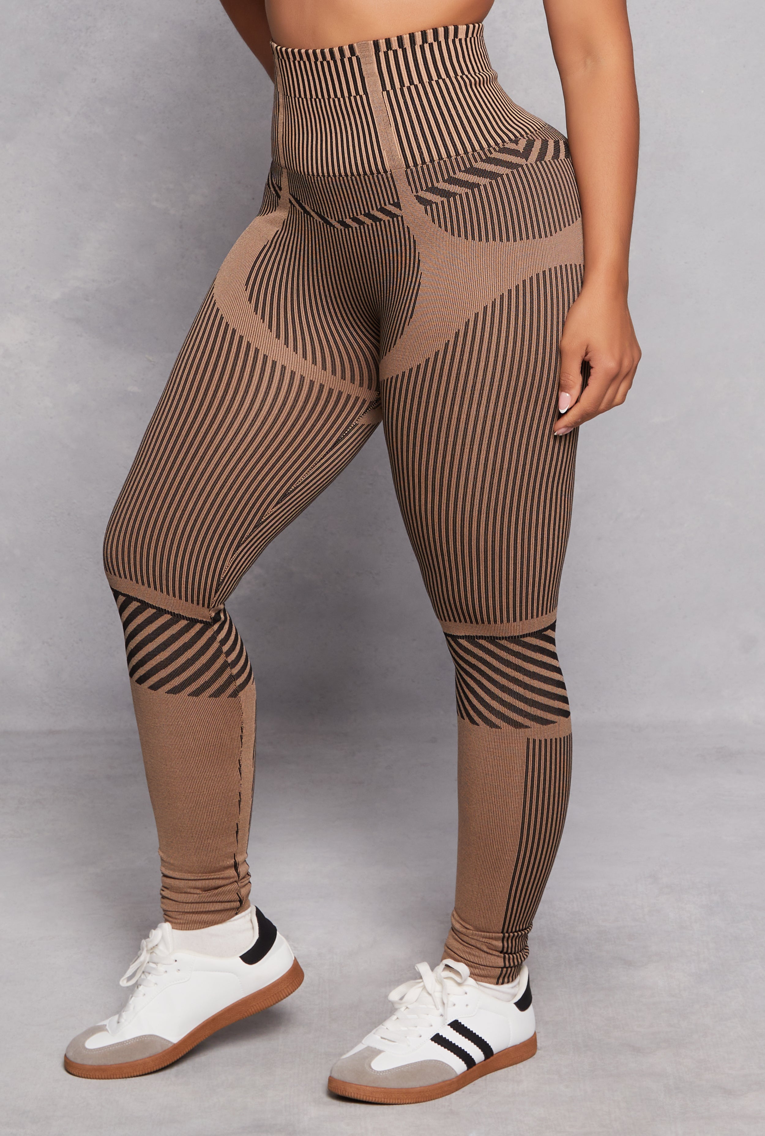 Striped Seamless High Waist Leggings、mySite、camillekostekn