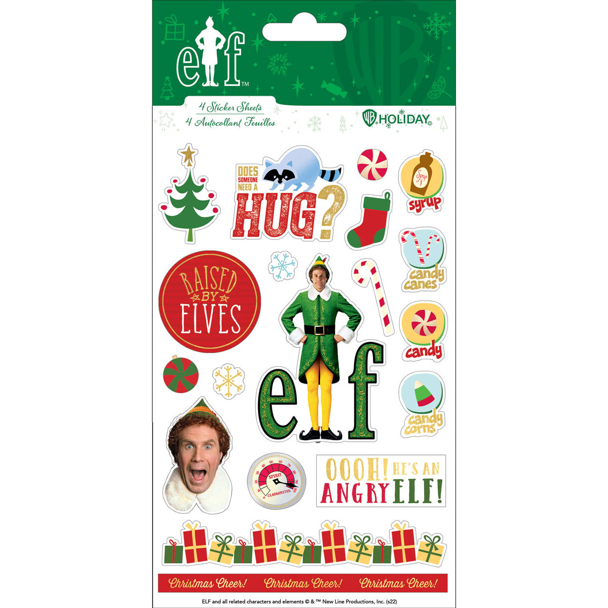  Buddy-the-Elf Stickers, 4 sheets、mySite、ghnorth