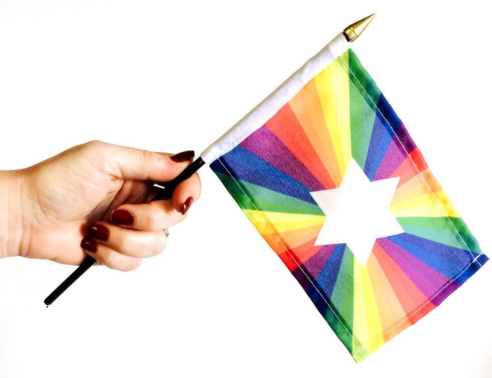 Limited Edition Jewish Gay Pride Rainbow Flag 4 x 6、mySite、topwebapps
