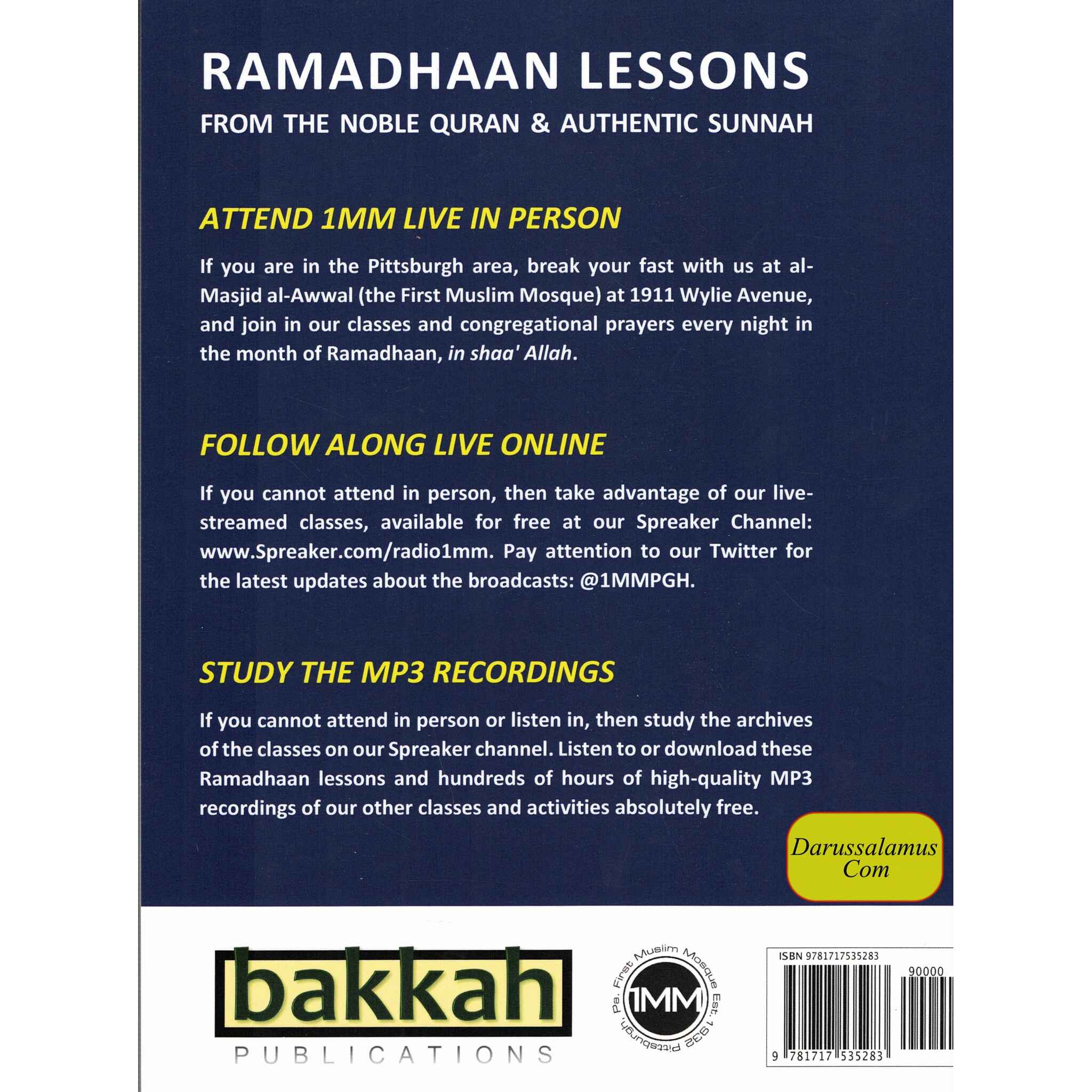 Ramadhaan Lessons : From the Noble Quran and Authentic Sunnah (Volume 1) By Moosaa Richardson、mySite、topwebapps