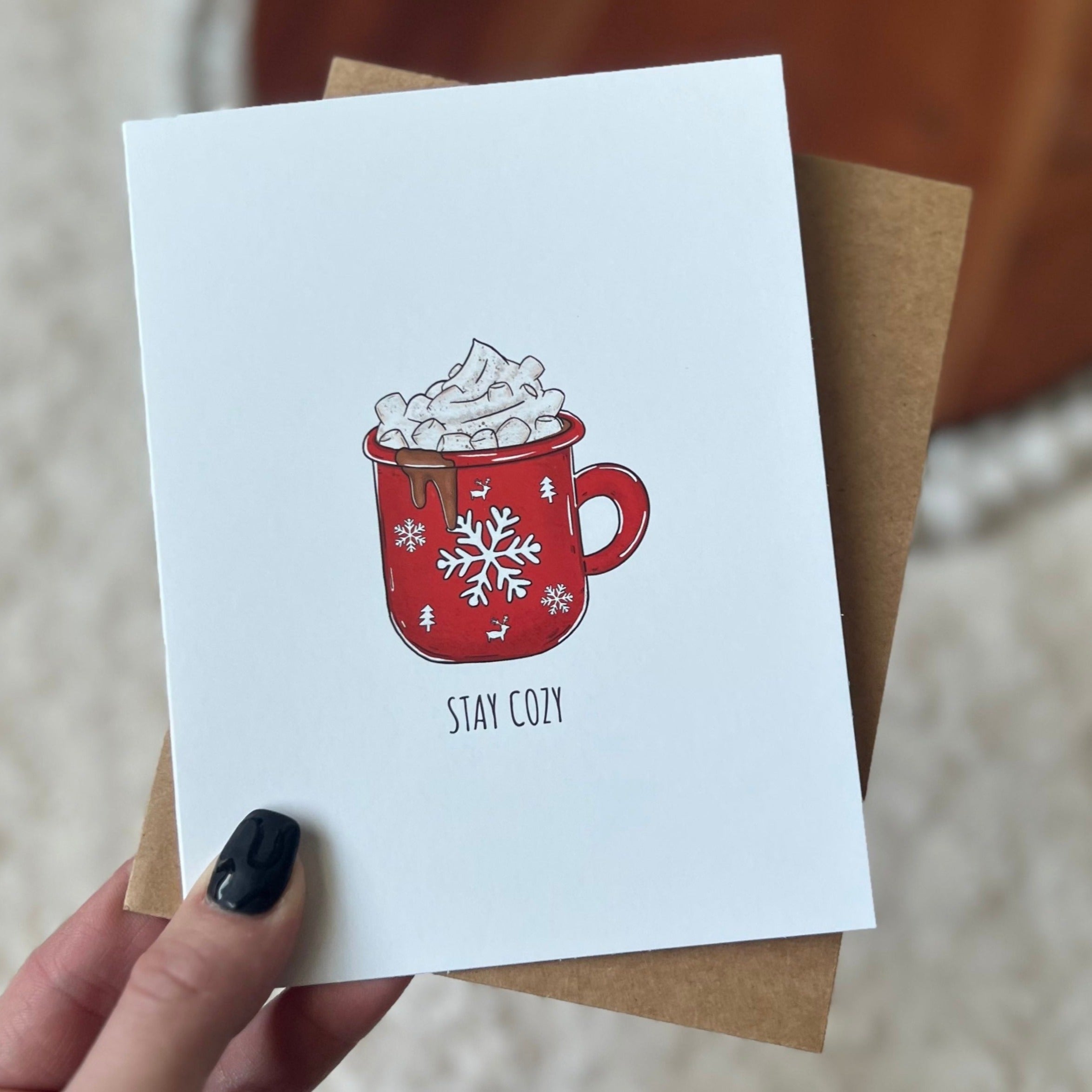  Stay Cozy Mug Holiday Greeting Card、mySite、elrpsem3k