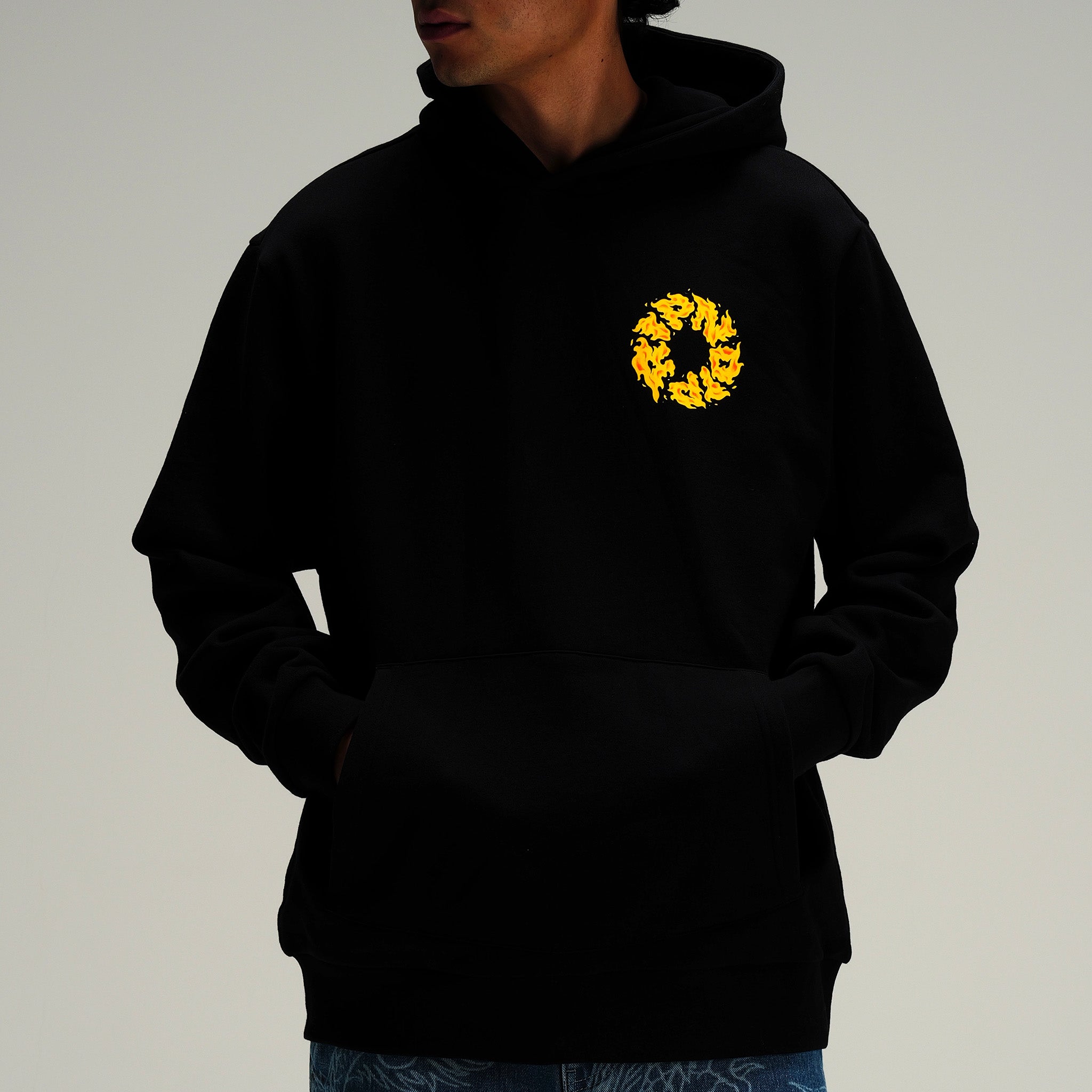  Burn In Heck Hoodie (Black)、mySite、merchandisen