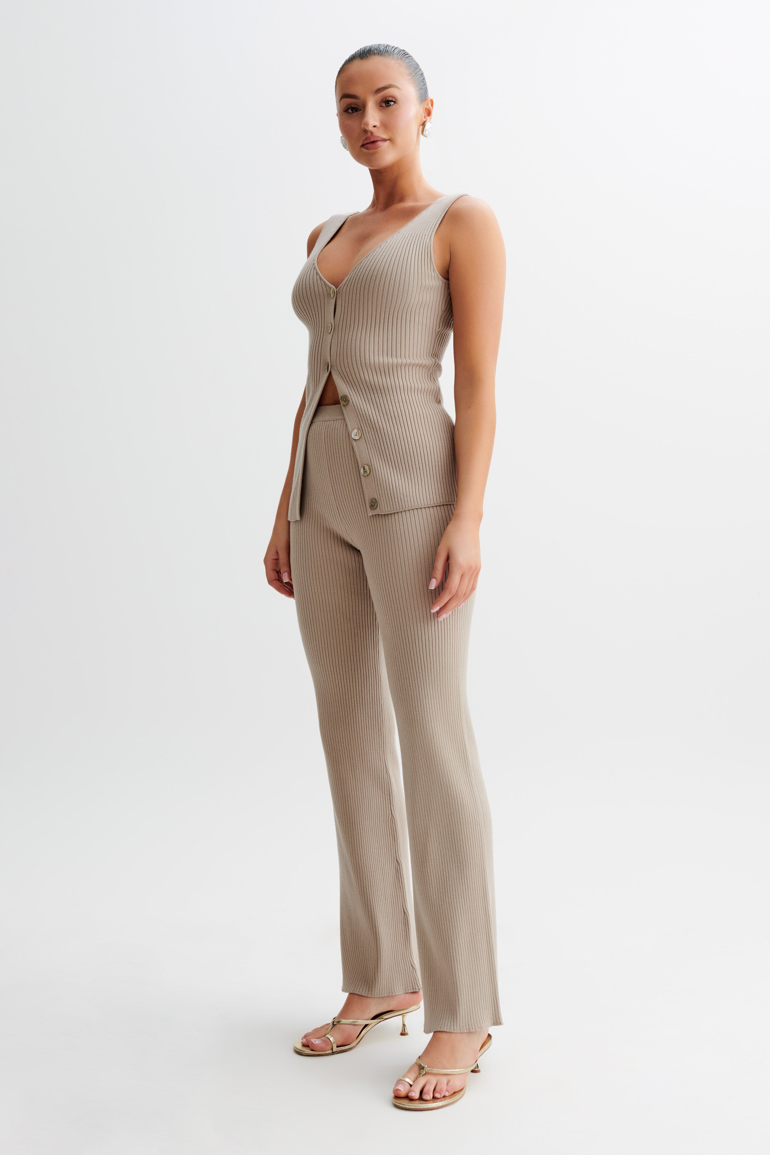 Calypso Knit Trousers - Tawny Grey、mySite、solidvoid