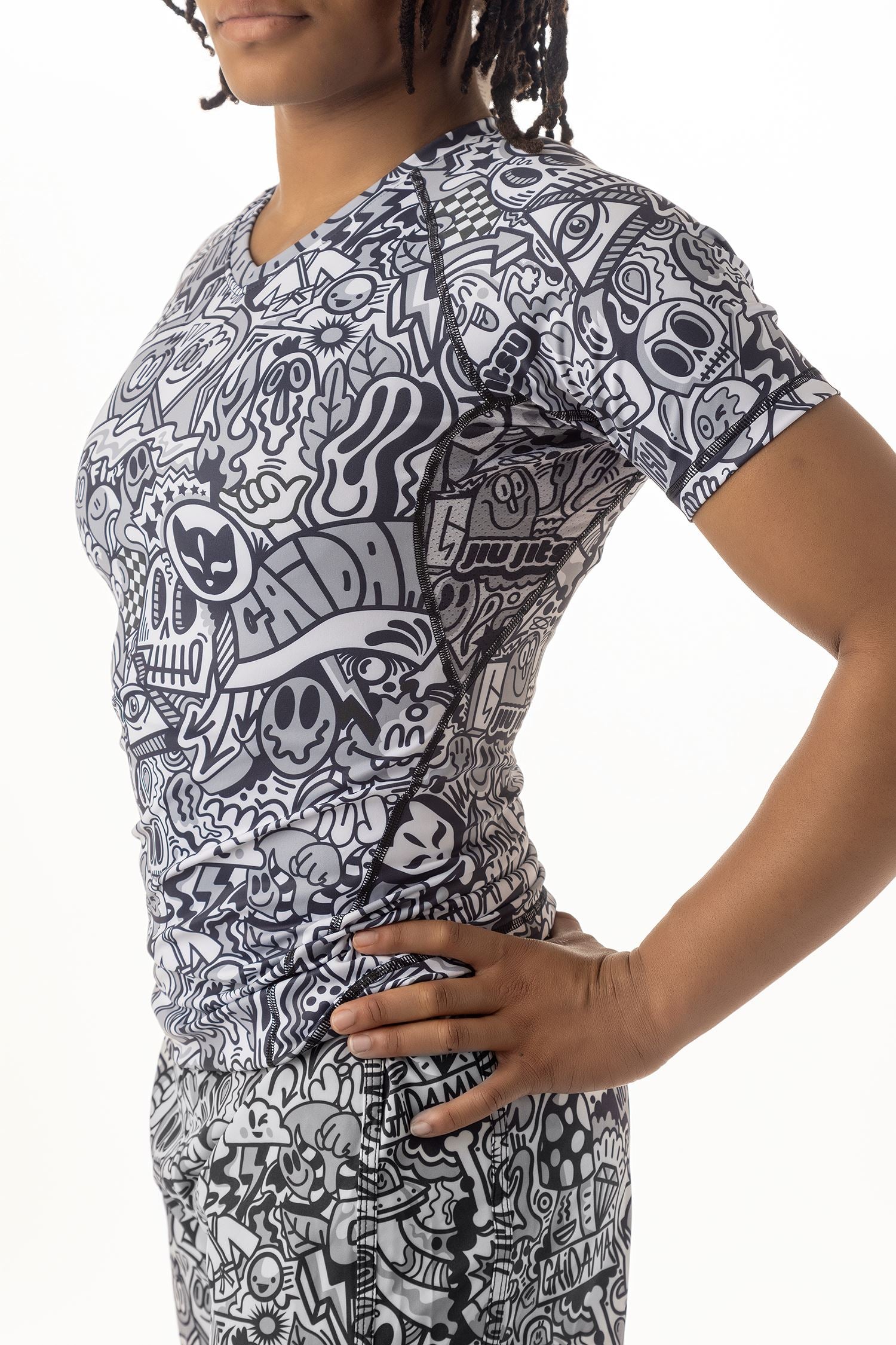 Women's Wotto Doodle Jiu Jitsu Rashguard - Short Sleeve、mySite、gigharbornorthrealestate